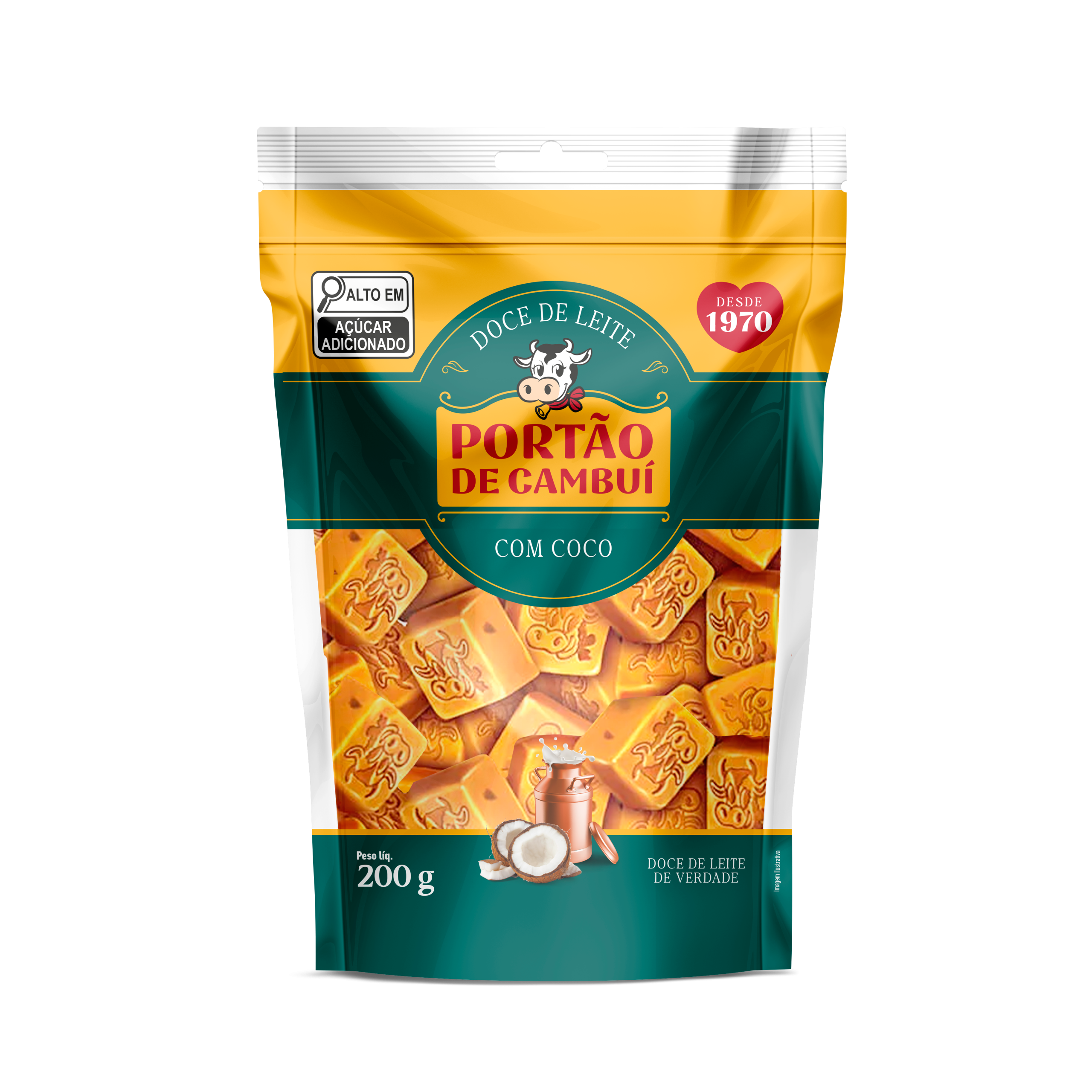 Doce de leite com coco em cubos 200g